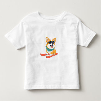 Camiseta Infantil Lustiger Corgi em esquis