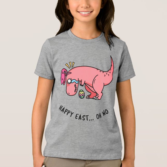 Camiseta Infantil Luta de Páscoa do T-Rex (Frente)