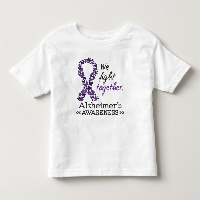 Camiseta Infantil Lutamos juntos - Consciência do mal de Alzheimer (Frente)