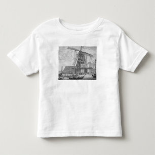 Camiseta Infantil Lutando um fogo em um moinho de vento perto de