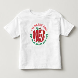 Camiseta Infantil Maca Vermelha Rosa Engraçada Pronta para o Pré-Esc