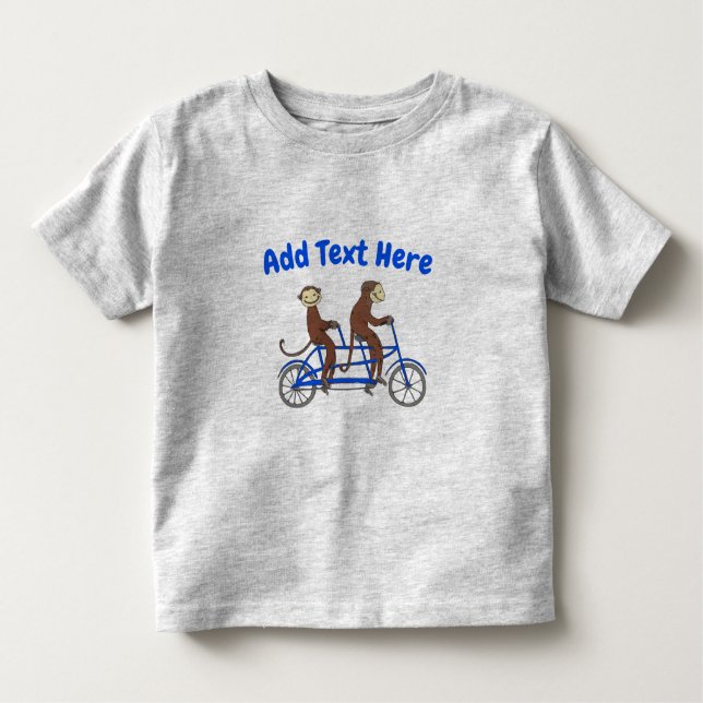Camiseta Infantil Macaco, adicionar texto, T-Shirt (Frente)