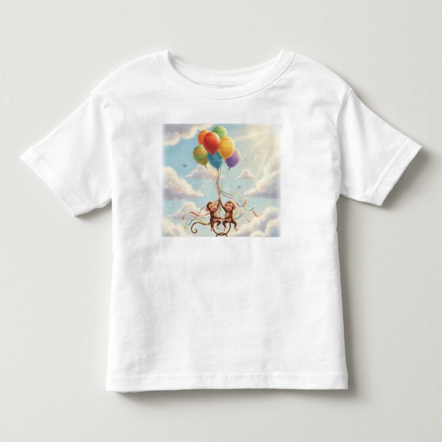 Camiseta Infantil Macaco - Bonito adorável (Frente)