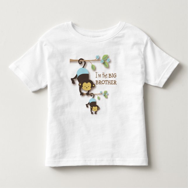 Camiseta Infantil Macaco Bonito Irmão Grande com o Bebê do Lil Sis T (Frente)