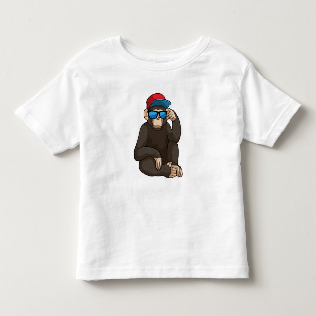 Camiseta Infantil Macaco com óculos de sol (Frente)