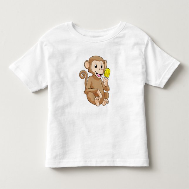 Camiseta Infantil Macaco com picolé (Frente)