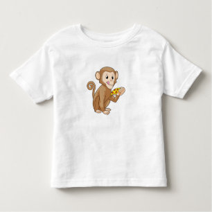 Camiseta Infantil Macaco com pizza