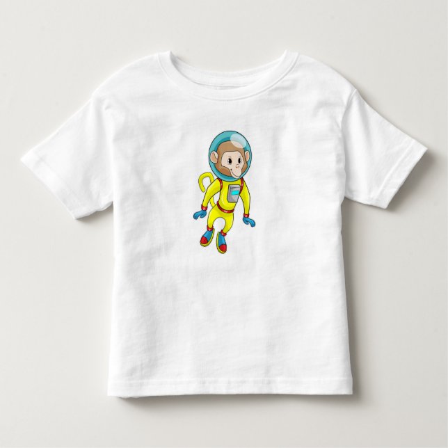 Camiseta Infantil Macaco como astronauta (Frente)