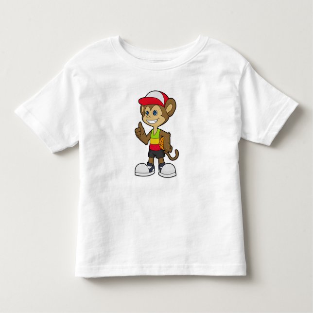 Camiseta Infantil Macaco como jogador de basquetebol (Frente)