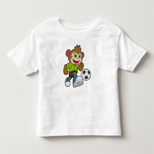 Camiseta Infantil Macaco como jogador de futebol (Frente)