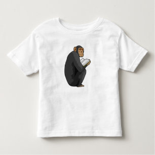 Camiseta Infantil Macaco como Nerd do Livro
