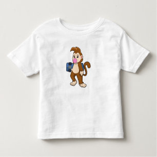 Camiseta Infantil Macaco como skater com skate