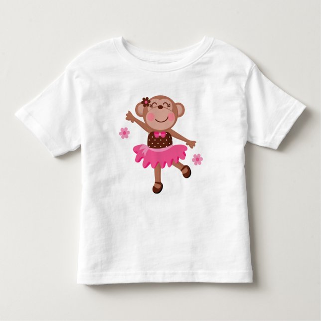 Camiseta Infantil Macaco do balé bonito (Frente)