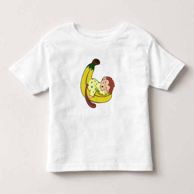 Camiseta Infantil Macaco dormindo de pijama (Frente)