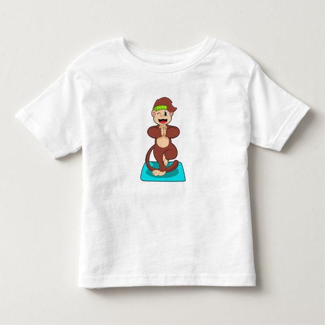 Camiseta Infantil Macaco em Yoga em pé (Frente)