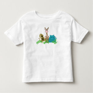 Camiseta Infantil Macaco, Girafa Rosa e Hippo