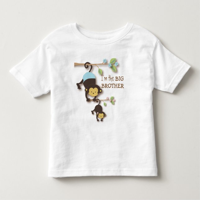 Camiseta Infantil Macaco-irmão-grande-bonito com o filho-da-mãe (Frente)