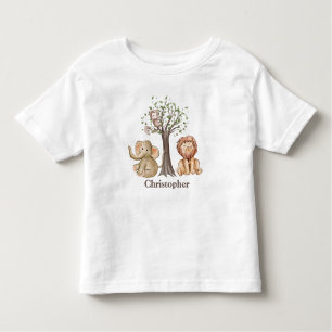 Camiseta Infantil Macaco-Leão Selvagem Personalizada Safari Animais