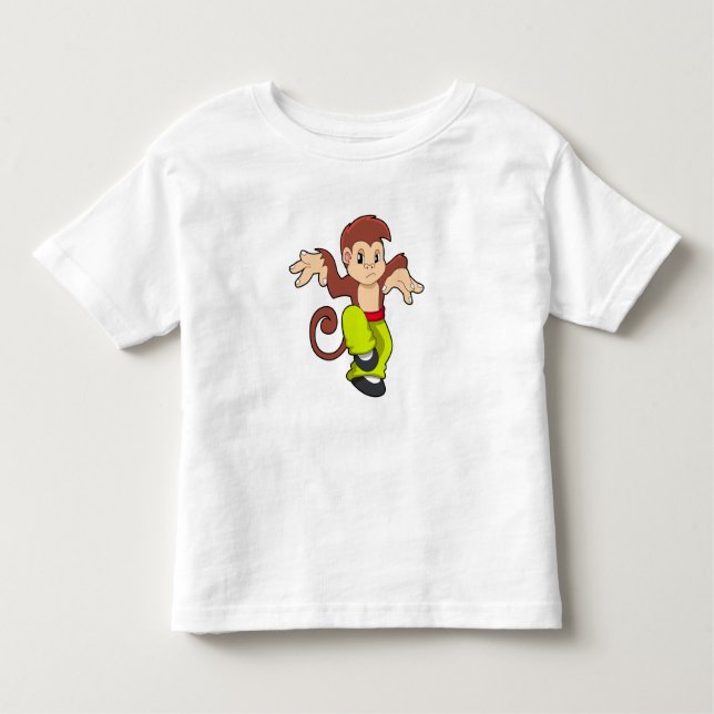 Camiseta Infantil Macaco nas artes marciais Kungfu (Frente)