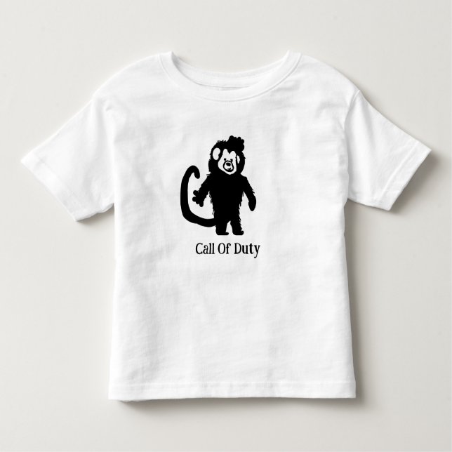 Camiseta Infantil Macaco Negro (Frente)