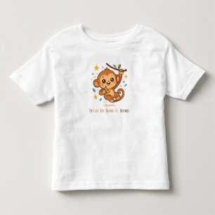 Camiseta Infantil Macaco Saltitante Banana Personalizado Animalzinho