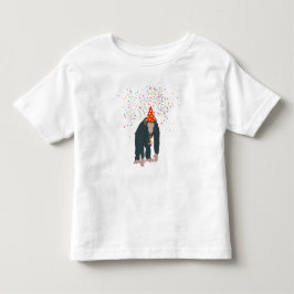 Camiseta Infantil Macacos-chimpanzé festejando animais com festa