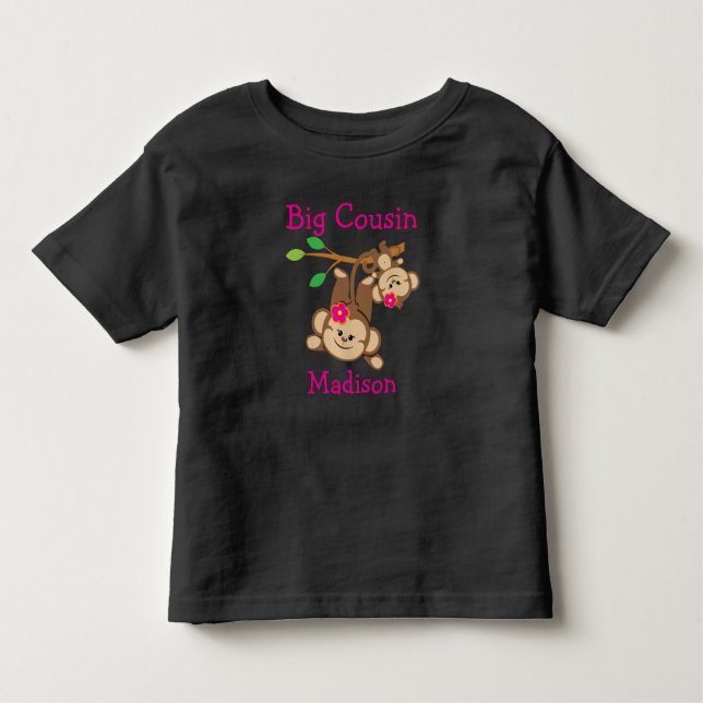 Camiseta Infantil Macacos-Garotas Personalizados Primo Grande (Frente)