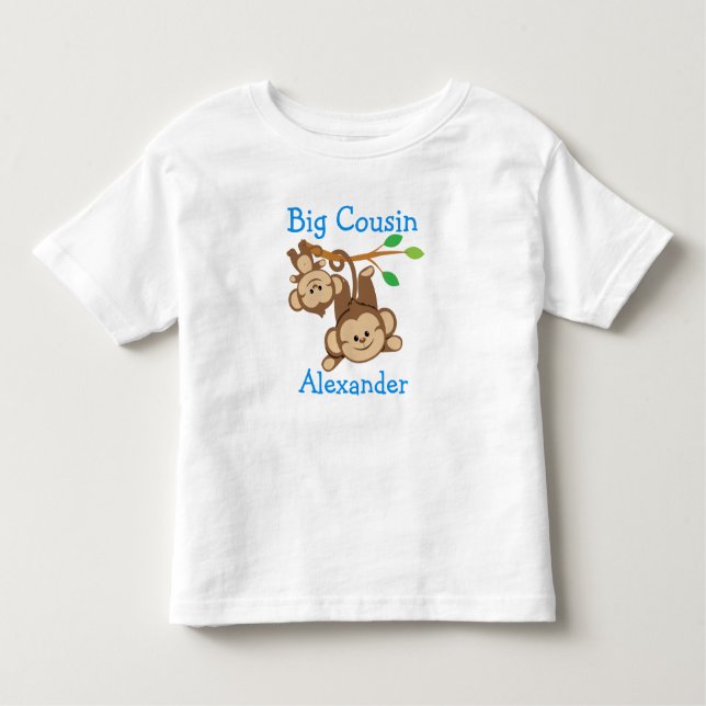 Camiseta Infantil Macacos-Garoto Personalizados Primo Grande (Frente)