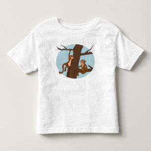 Camiseta Infantil Macacos subindo na árvore cartoon t-shirt infantil