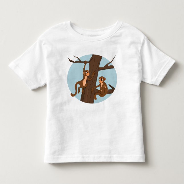 Camiseta Infantil Macacos subindo na árvore cartoon t-shirt infantil (Frente)