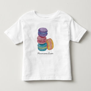 Camiseta Infantil Macarões Coxas Do Arco-Íris Em Aquarela
