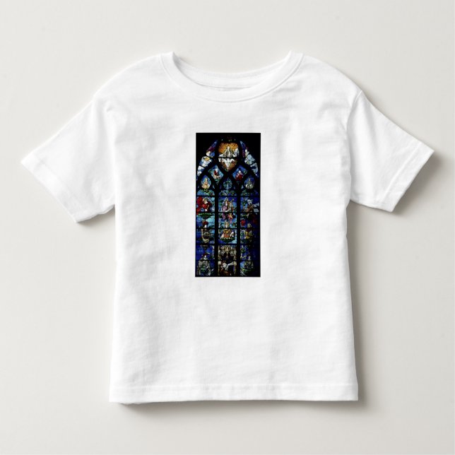 Camiseta Infantil Madonna e criança com anjos e reflec dos retratos (Frente)
