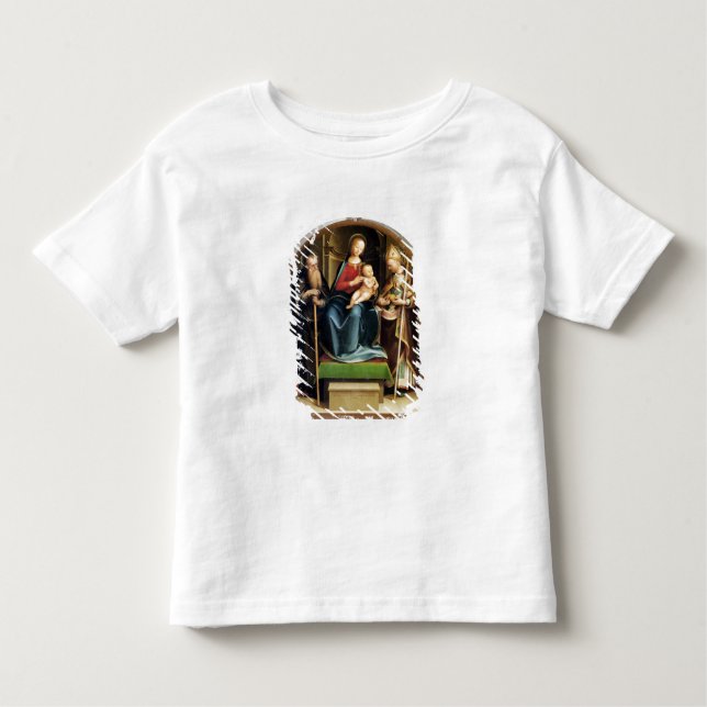 Camiseta Infantil Madonna e Criança com Ruas. Anthony Abbot e Ruas.  (Frente)