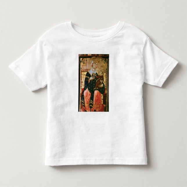 Camiseta Infantil Madonna e criança Enthroned, c.1260 (Frente)
