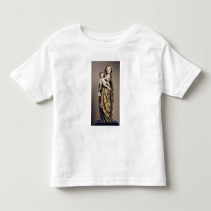 Camiseta Infantil Madonna e criança, escultura de madeira