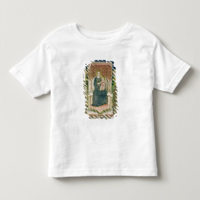 Camiseta Infantil Madonna Enthroned com o St Francis de Assisi (Frente)