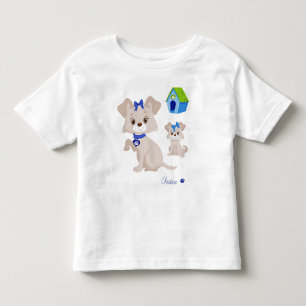Camiseta Infantil Mãe Cachorrinha Adorável e Fofa com Filhote