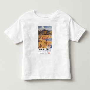 Camiseta Infantil Mãe da cena da praia e miúdos British Rail