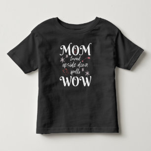 Camiseta Infantil MÃE De Cabeça Para Baixo Escreve WOW Dia das MÃES