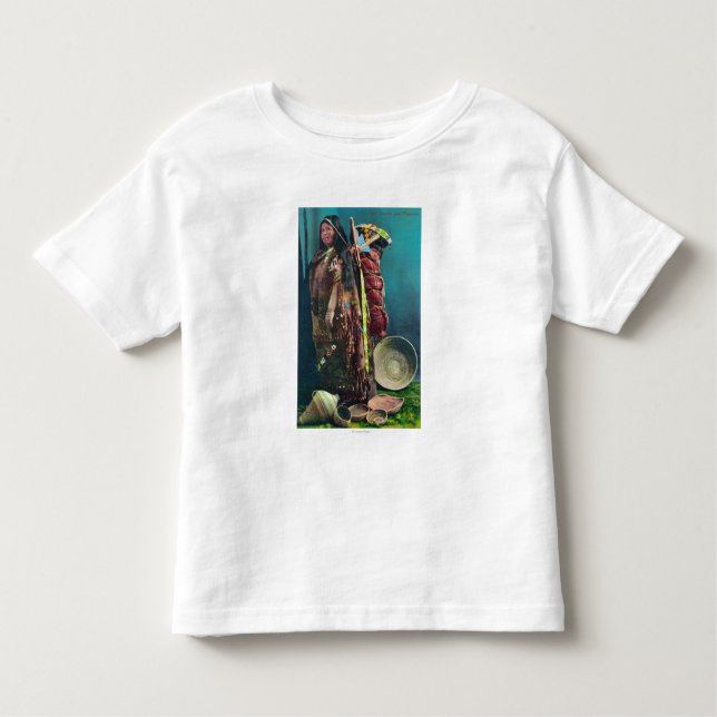 Camiseta Infantil Mãe e criança nativas de Piuta em um Papoose (Frente)