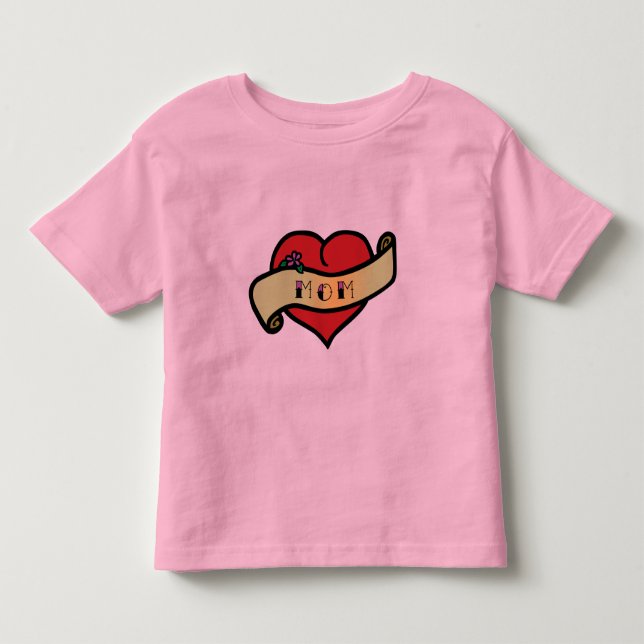 Camiseta Infantil Mãe Tattoo Heart (Frente)