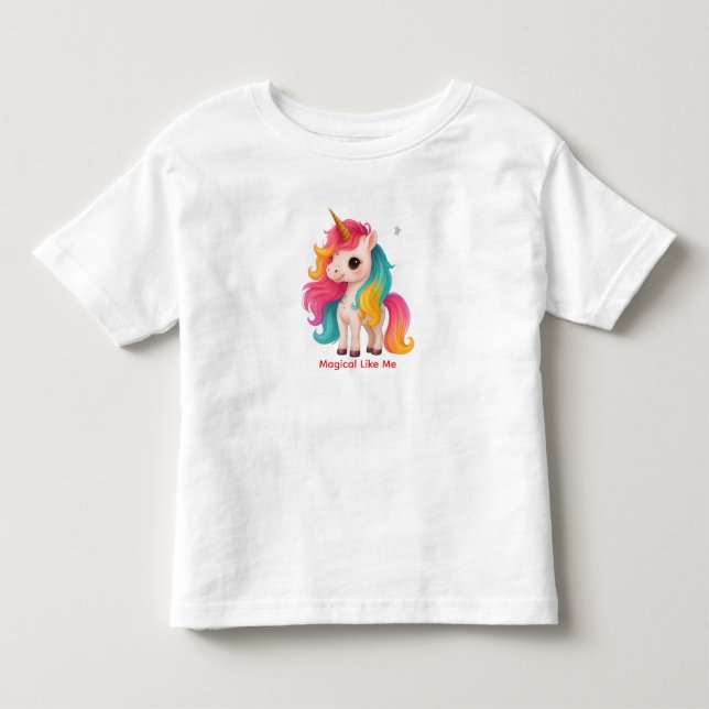 Camiseta Infantil Magical Like Me Unicorn – Cute Toddler Girl T-Shir (Frente)