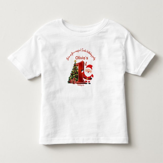 Camiseta Infantil Magical Santa Birthday Design for Kids (Frente)