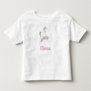 Camiseta Infantil Magnético Rainbow Unicorn Birthday Personalizado