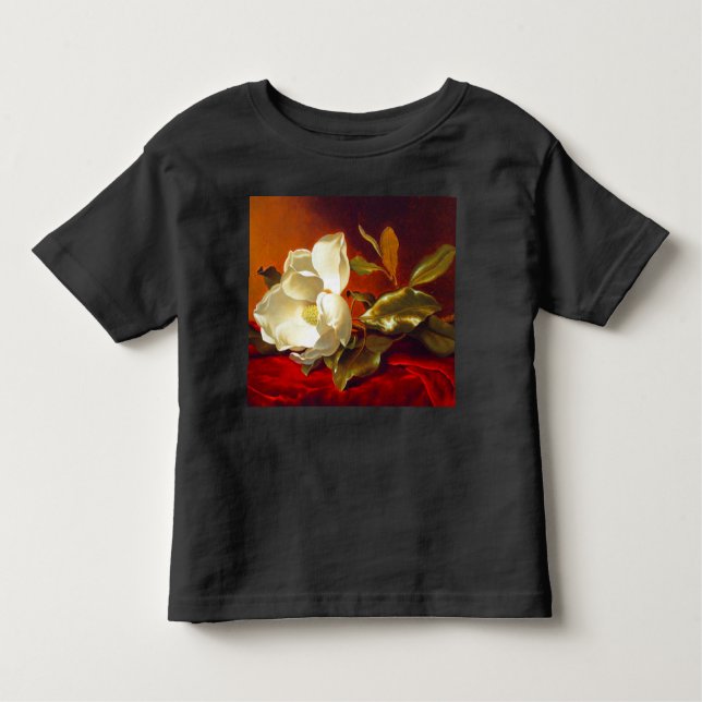 Camiseta Infantil Magnolia em Red Velvet Martin Johnson Heade (Frente)