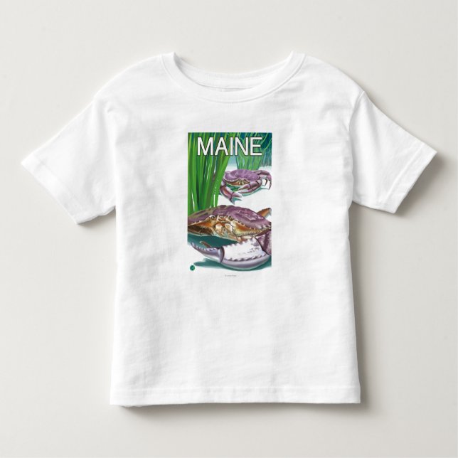 Camiseta Infantil MaineCrab e pescador (Frente)