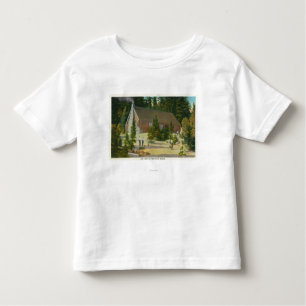 Camiseta Infantil MaineView de uma cabana rústica de madeira nas
