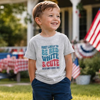 Camiseta Infantil Mais Provável de Ser Vermelho Branco e Fofo Person