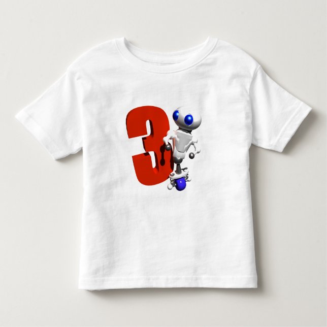 CAMISETA INFANTIL MAIS REDONDO COM O NÚMERO TRÊS (Frente)
