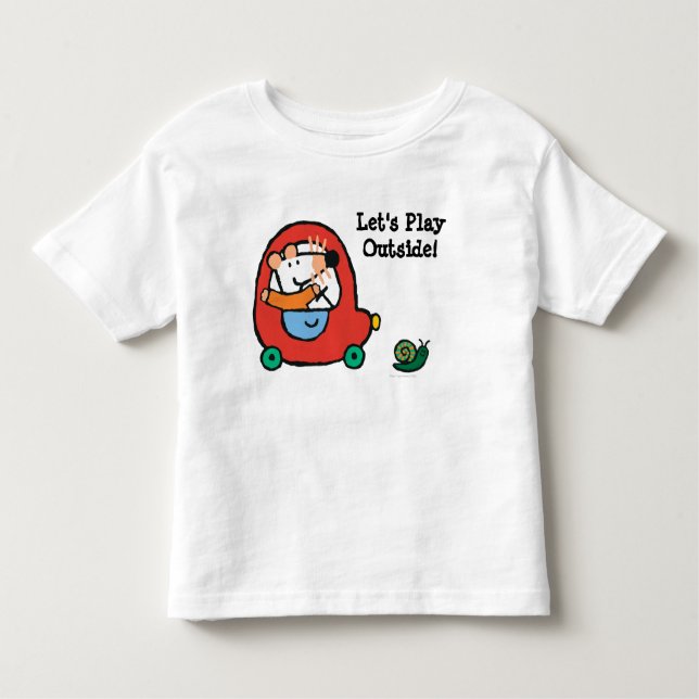 Camiseta Infantil Maisy conduz um carro vermelho bonito (Frente)